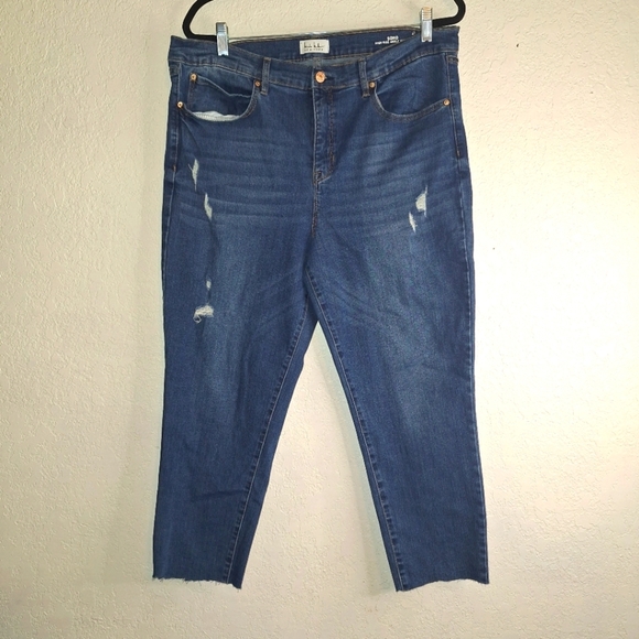 Nicole Miller Soho High Rise Ankle Skinny Distressed Jeans Size 16 - Picture 1 of 10